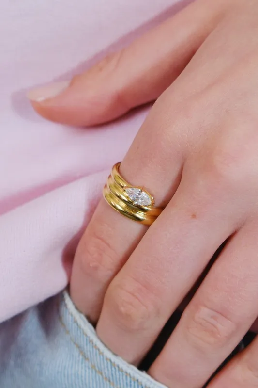 Eden Crystal Stacking Ring sold by Mulberry and Grand