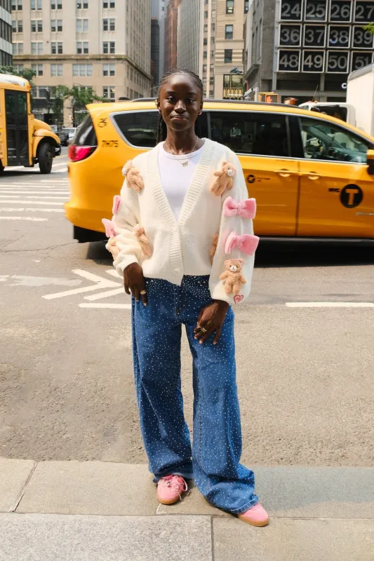 Teddy Weddy Puff Cardigan sold by Mulberry and Grand