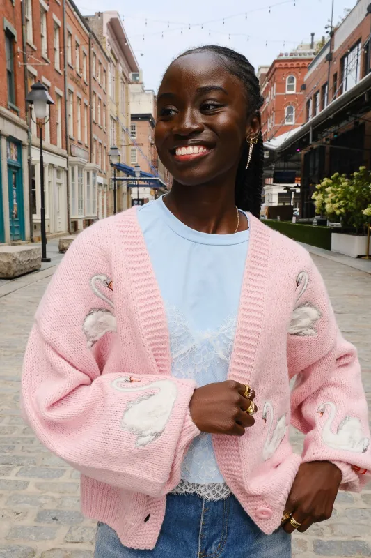 Birds of a Feather Puff Cardigan sold by Mulberry and Grand