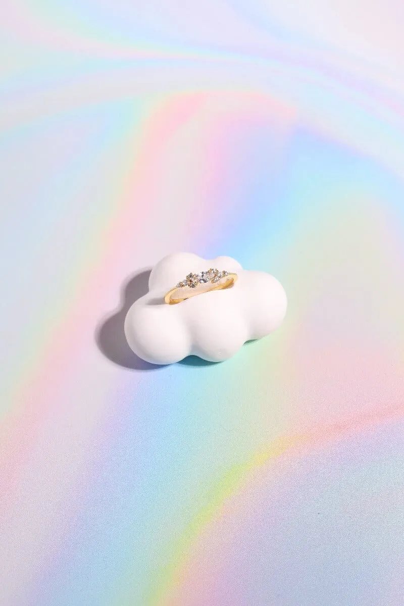 Blossom Crystal Cluster Sterling Silver Ring sold by Mulberry and Grand