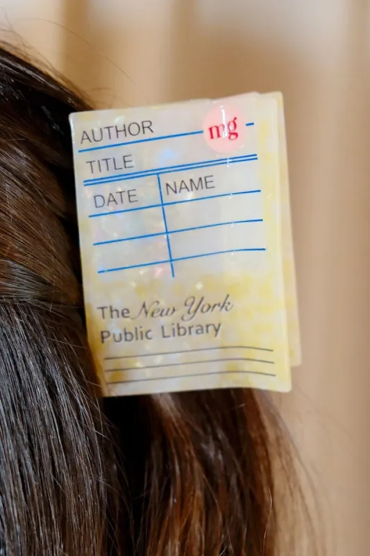 NY Public Library Card Claw Clip sold by Mulberry and Grand