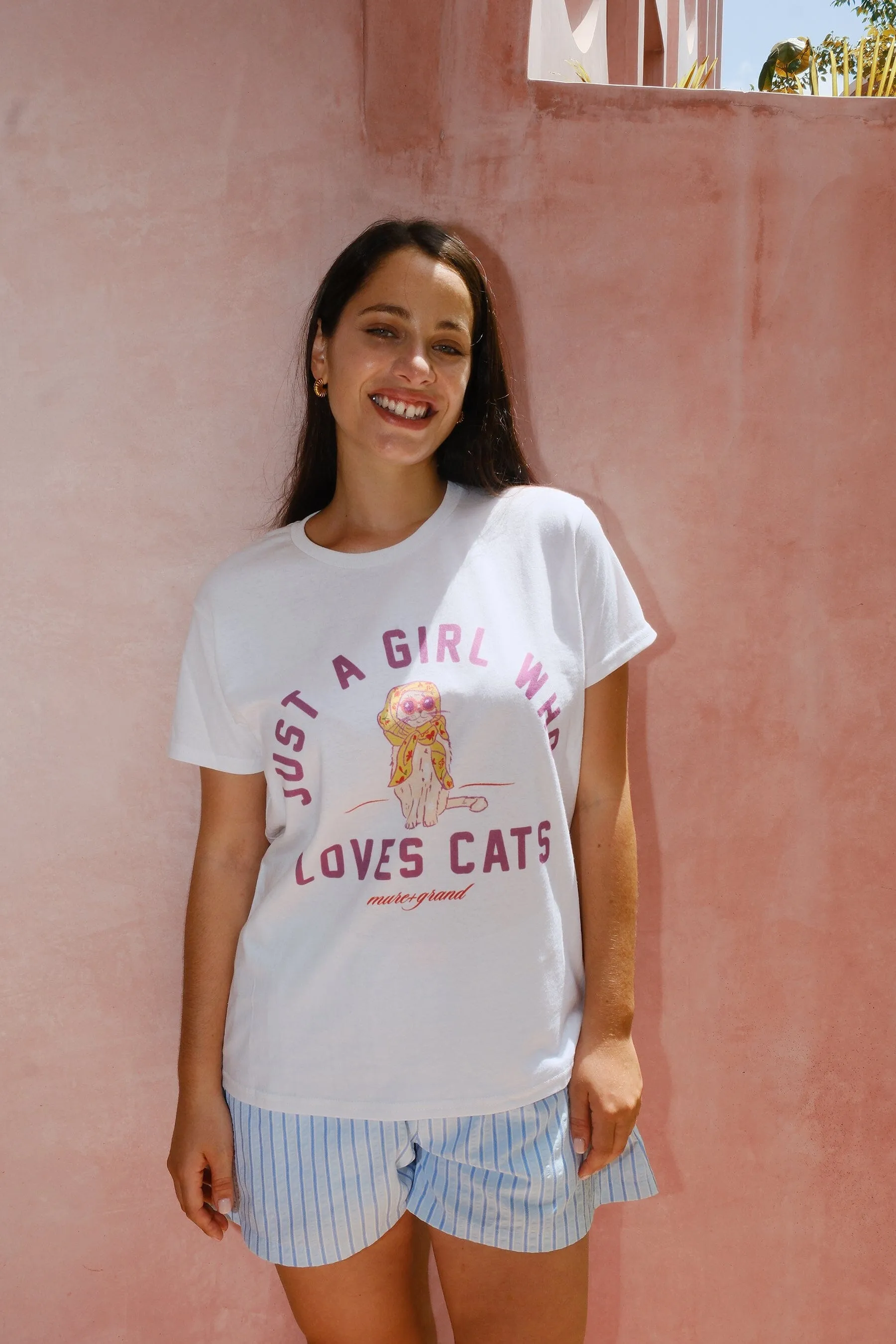 Just a Girl Who Loves Cats Graphic T-shirt sold by Mulberry and Grand product image thumbnail 3