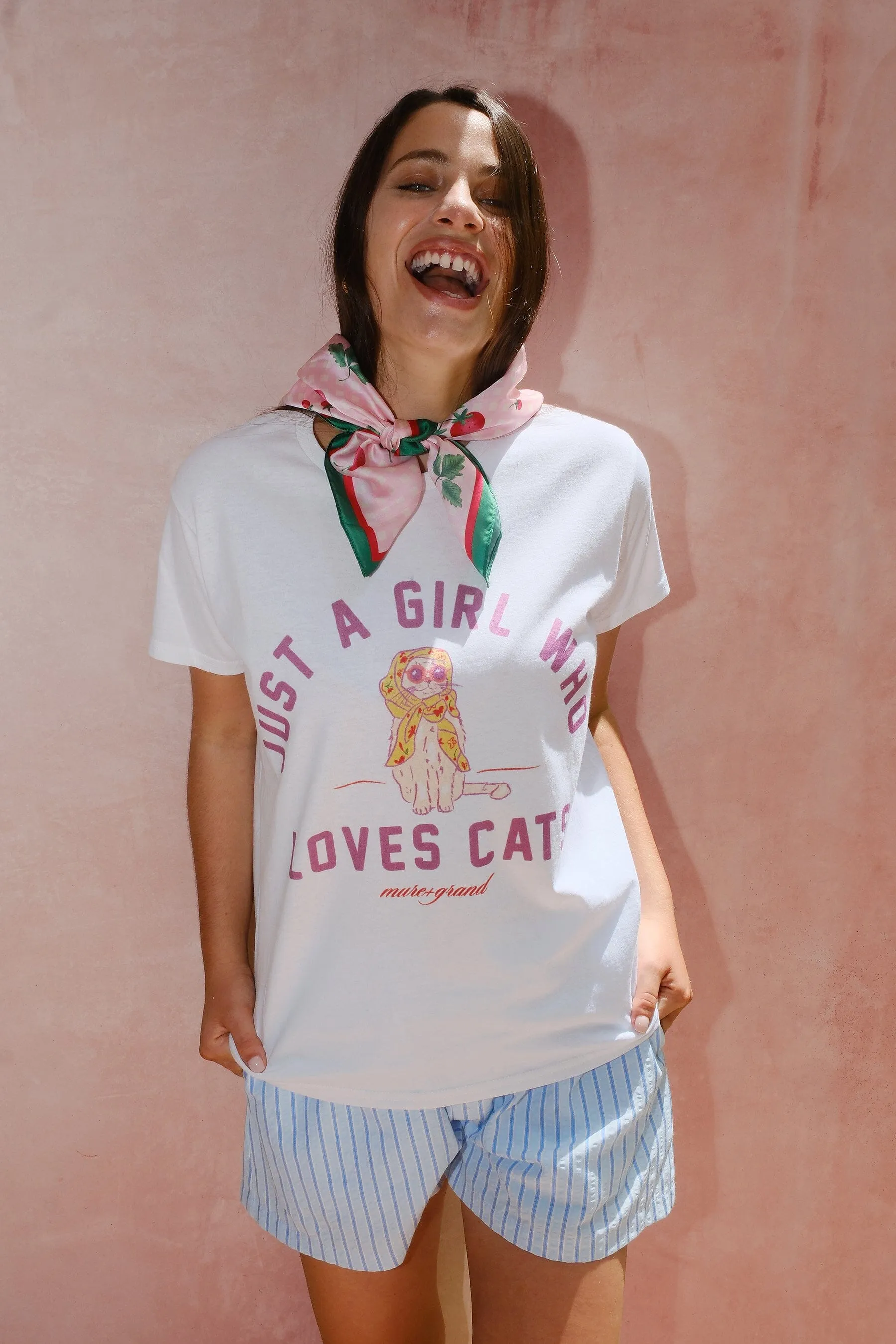 Just a Girl Who Loves Cats Graphic T-shirt sold by Mulberry and Grand product image thumbnail 2