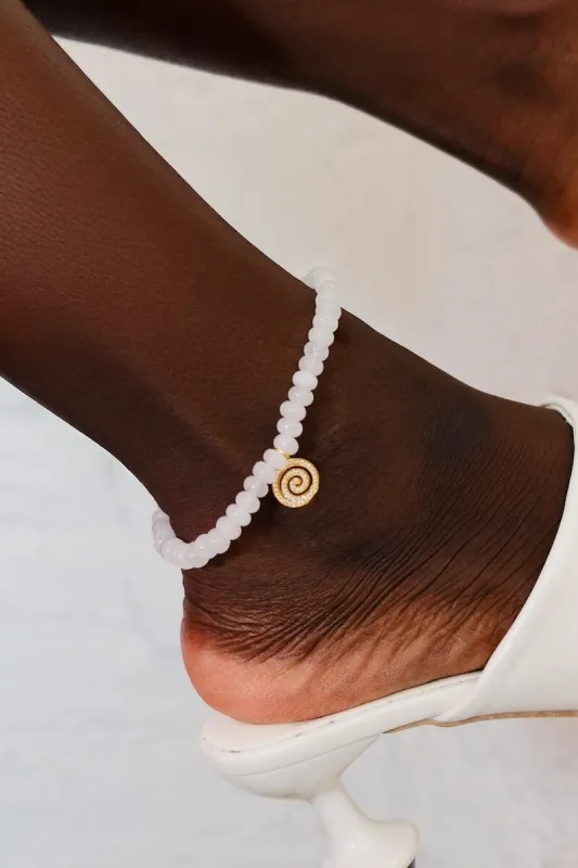 Spiral Charm Sterling Silver Anklet sold by Mulberry and Grand
