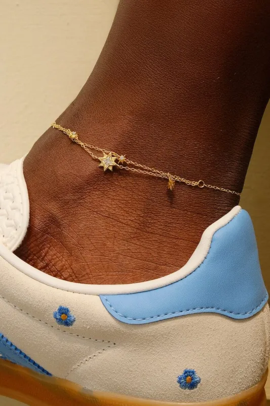Starry Gleam Sterling Silver Anklet sold by Mulberry and Grand