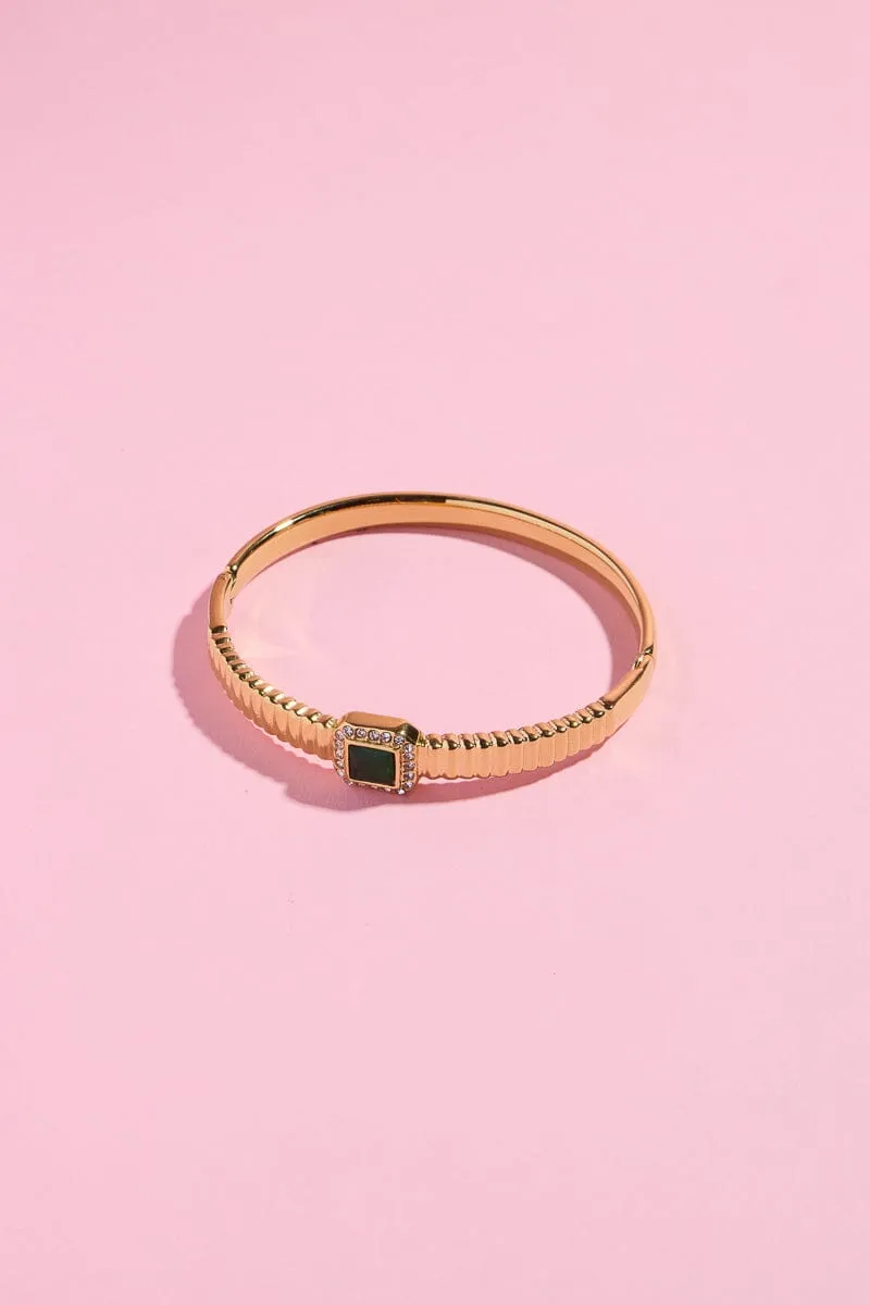 Emerald Zircon Cuff Bracelet sold by Mulberry and Grand
