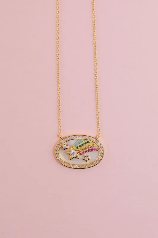 Shooting Stars Pendant Sterling Silver Necklace sold by Mulberry and Grand