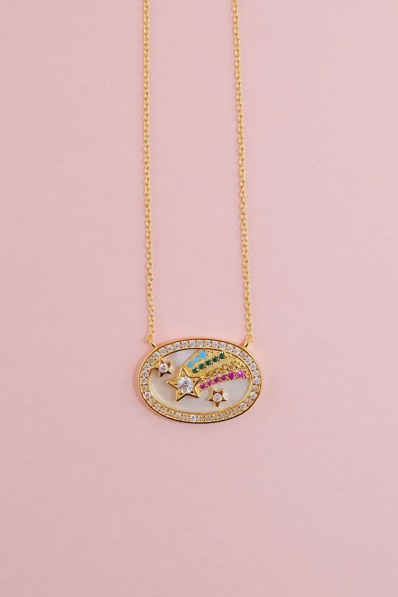 Shooting Stars Pendant Sterling Silver Necklace sold by Mulberry and Grand