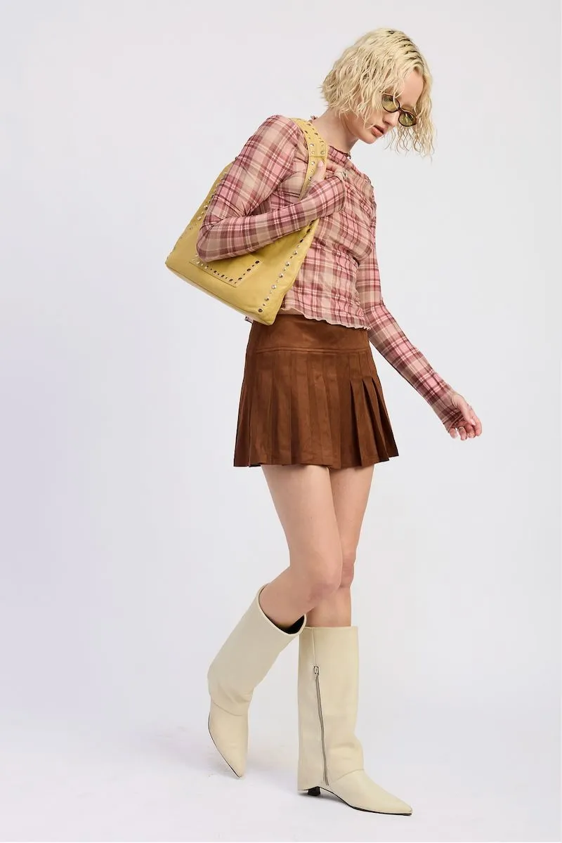 Vivian Suede Mini Pleaded Skirt sold by Mulberry and Grand product image thumbnail 2