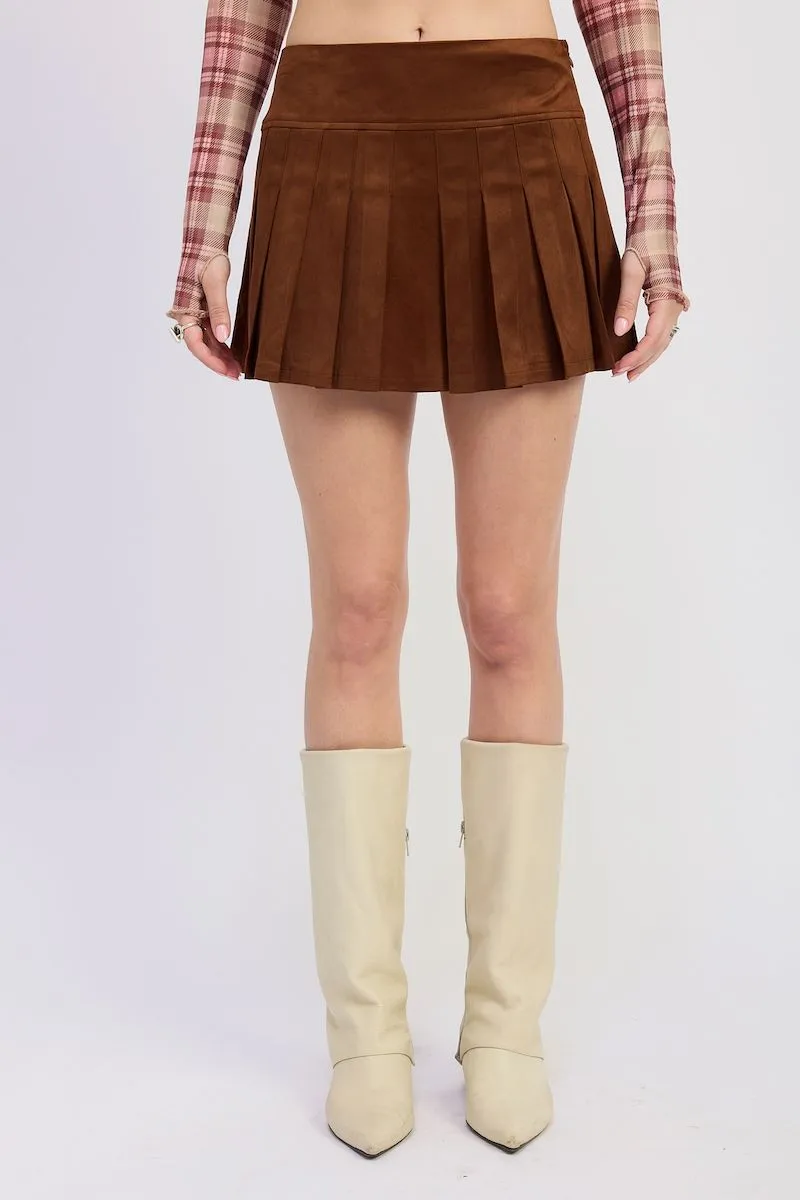 Vivian Suede Mini Pleaded Skirt sold by Mulberry and Grand product image thumbnail 4