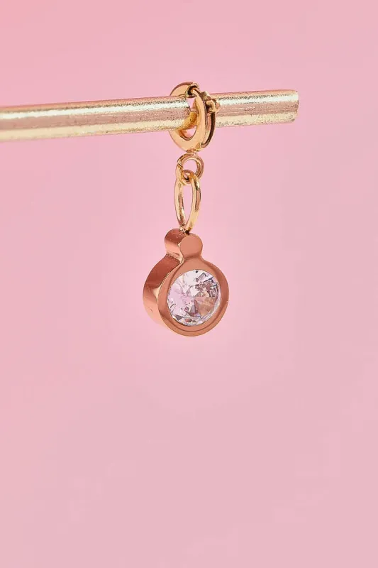 Bezel Crystal Charm With Spring Clip sold by Mulberry and Grand