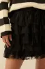 Mira Dolled Up Lace and Mesh Tiered Ruffle Mini Skirt sold by Mulberry and Grand