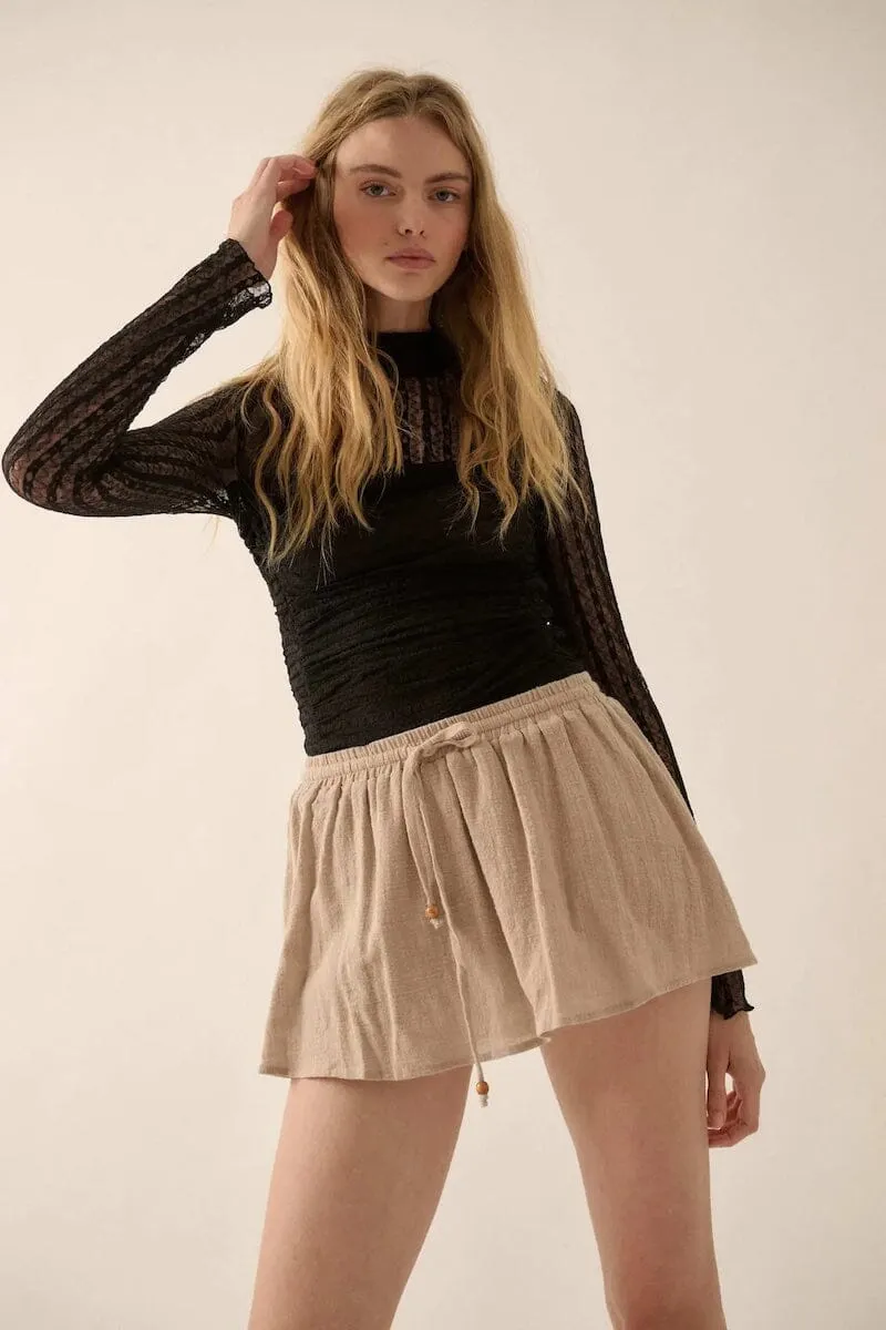 Alenya Striped Lace Mock-Neck Bodysuit sold by Mulberry and Grand product image thumbnail 3