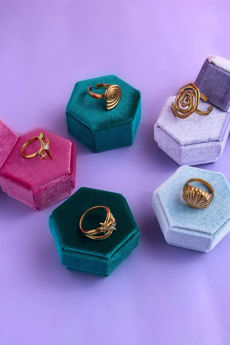 Spiral Flow Band Adjustable Stacking Rings sold by Mulberry and Grand product image thumbnail 3