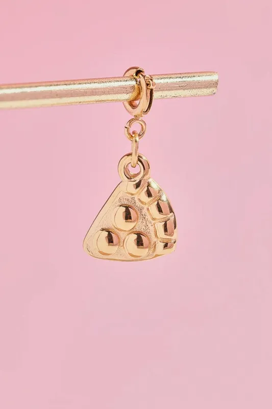 Gold Slice Pizza Charm With Spring Clip sold by Mulberry and Grand