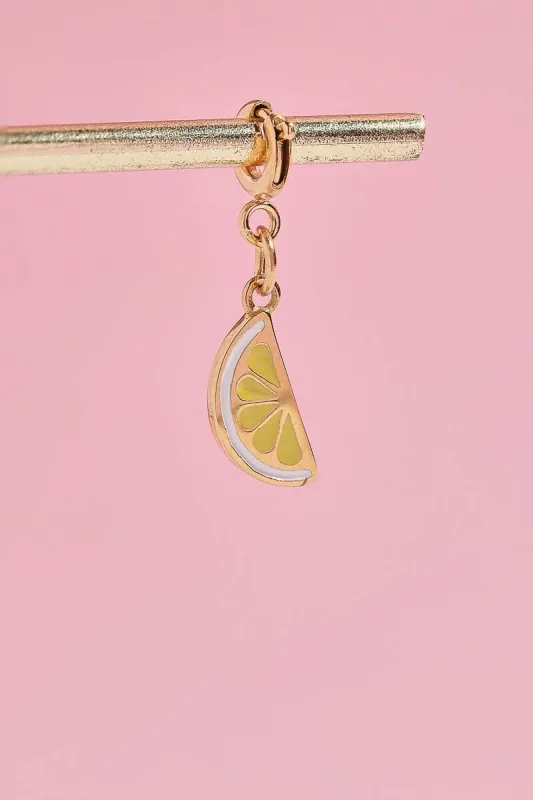 Lemon Slice Charm With Spring Clip sold by Mulberry and Grand