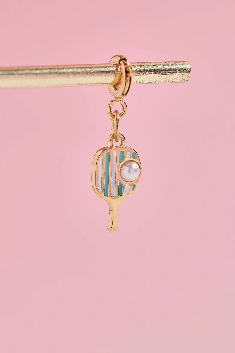 Pickleball Pearl Charm With Spring Clip sold by Mulberry and Grand
