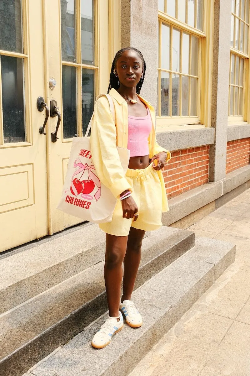 Capri Butter Yellow Linen Button Down and Short Set sold by Mulberry and Grand product image thumbnail 4