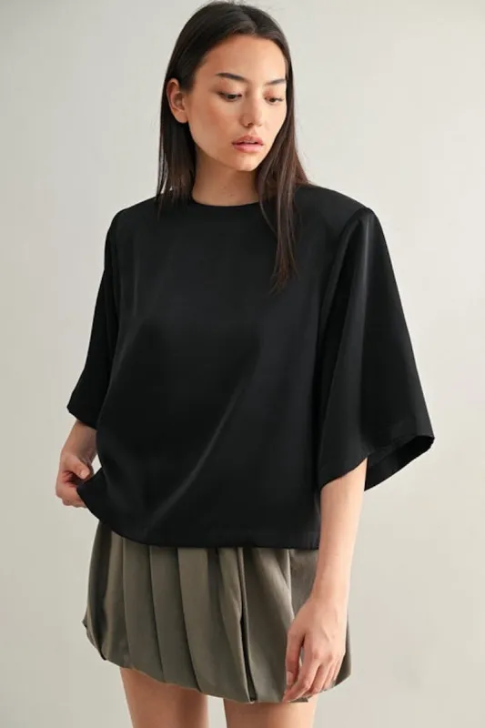 Brittany Satin Top sold by Mulberry and Grand