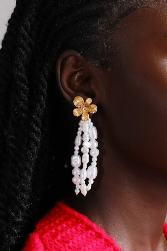 Daisy & Pearl Dance Statement Earrings sold by Mulberry and Grand