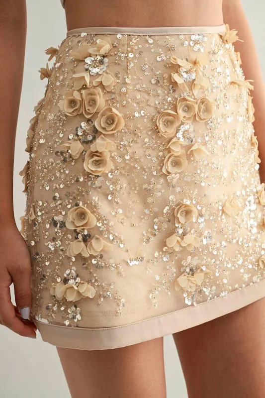Sofia Fringe Detail Mini Skirt sold by Mulberry and Grand