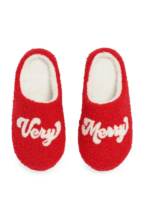 Very Merry Slippers sold by Mulberry and Grand