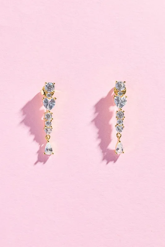 Diamond Dance Sterling Silver Charm Dangle Earrings sold by Mulberry and Grand