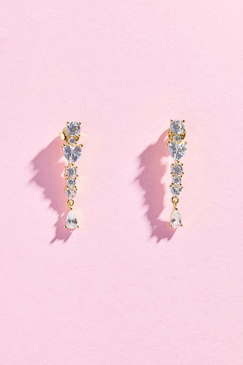 Diamond Dance Sterling Silver Charm Dangle Earrings sold by Mulberry and Grand