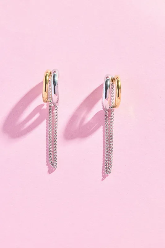 Two Toned Tassel Hoop Earrings sold by Mulberry and Grand