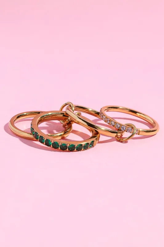 Emerald Queen Stacking Rings sold by Mulberry and Grand