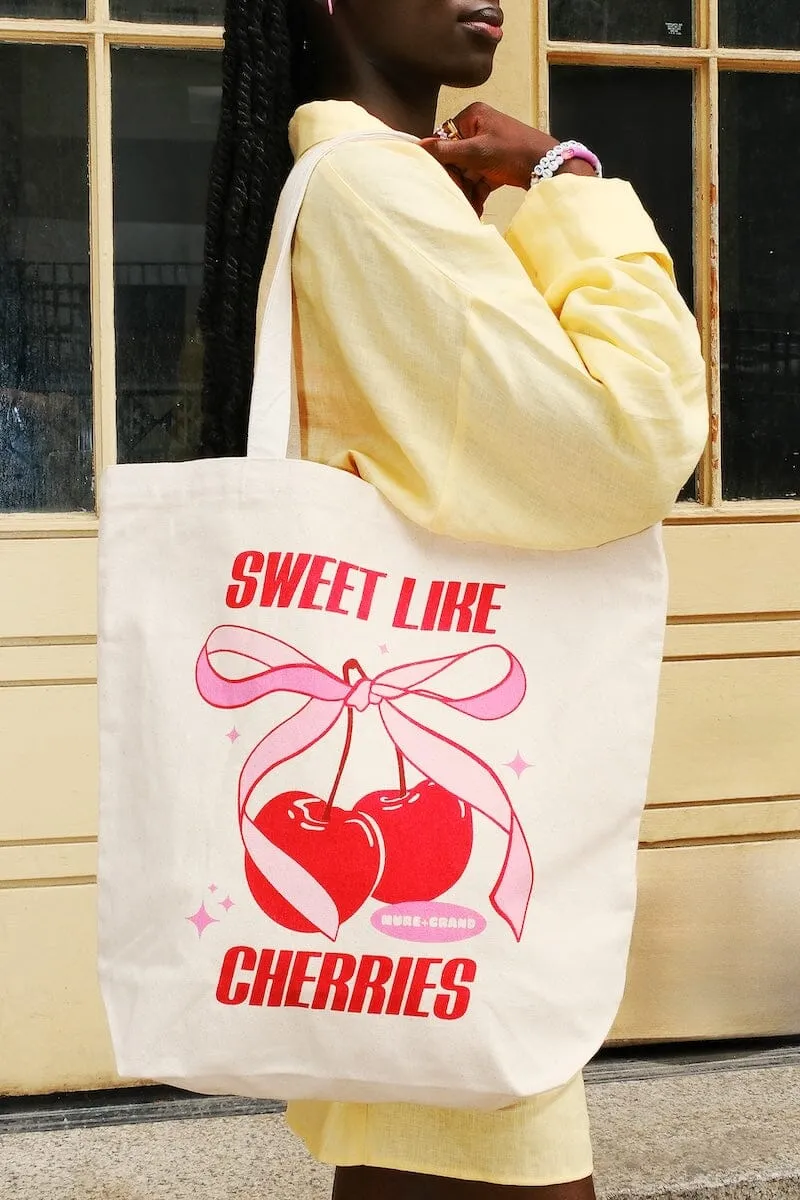Sweet Like Cherries Canvas Tote Bag sold by Mulberry and Grand product image thumbnail 2