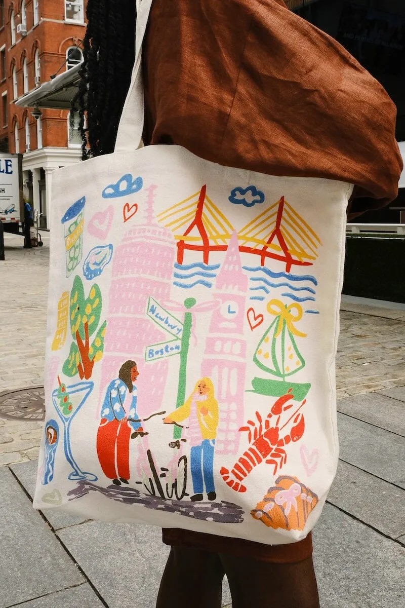 Boston Sketchbook Tote Bag sold by Mulberry and Grand