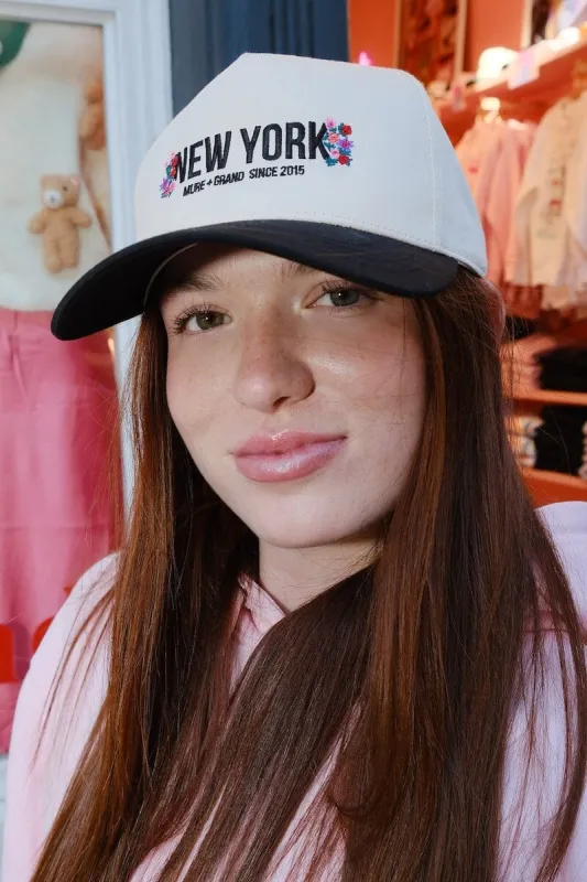 New York Floral Embroidered Dad Hat sold by Mulberry and Grand