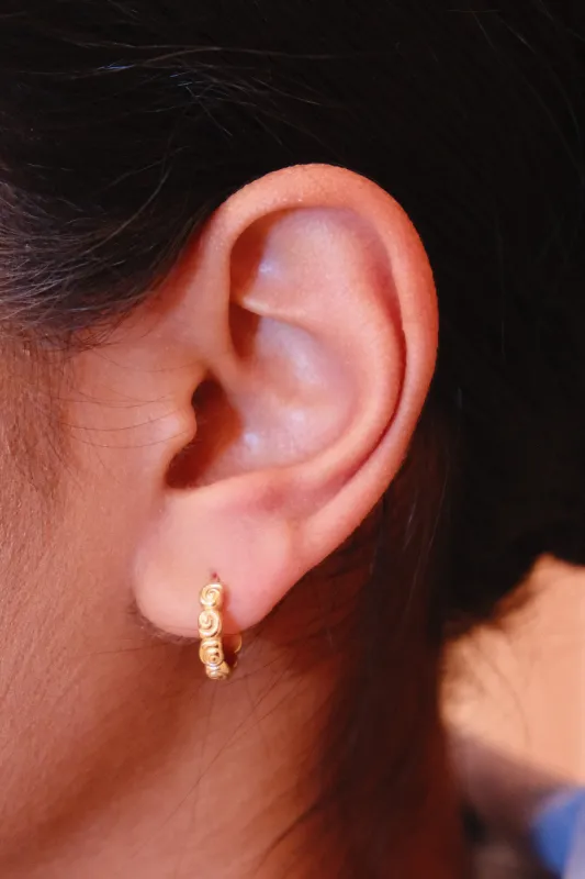 Seaside Shell Sterling Silver Hoop Earrings sold by Mulberry and Grand