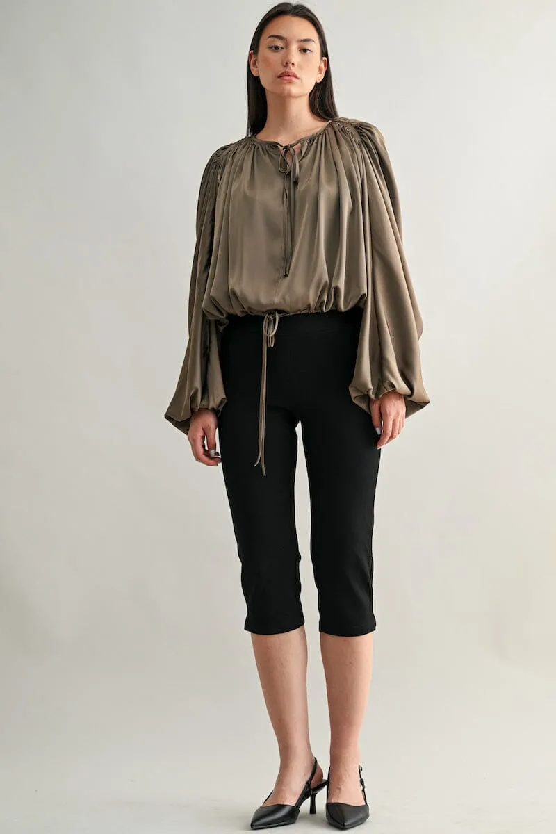 Esme Dolman Puff Sleeve Silky Satin Top sold by Mulberry and Grand product image thumbnail 2