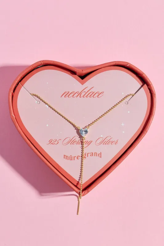 Beaded Pierced Heart Sterling Silver Necklace sold by Mulberry and Grand