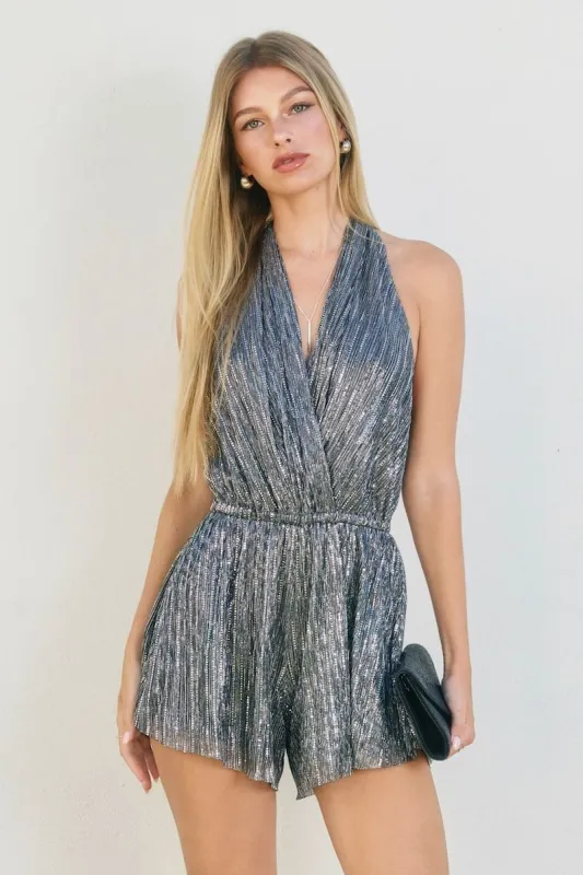 Selena Shooting Stars Halter Neck Romper Mini Dress made by Sky to Moon