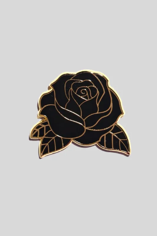 Black Rose Enamel Pin sold by Mulberry and Grand