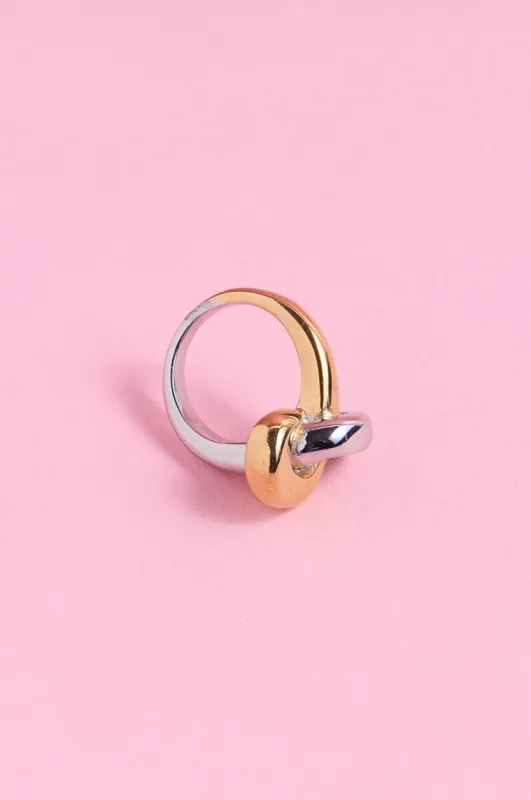 Two-Tone Knot Stacking Rings sold by Mulberry and Grand