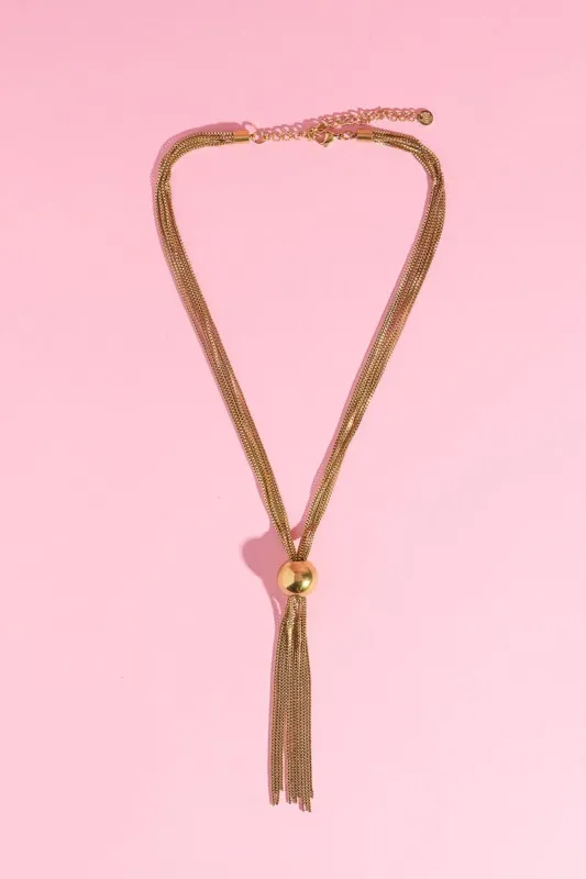 Ball Decor Y Shaped Necklace sold by Mulberry and Grand