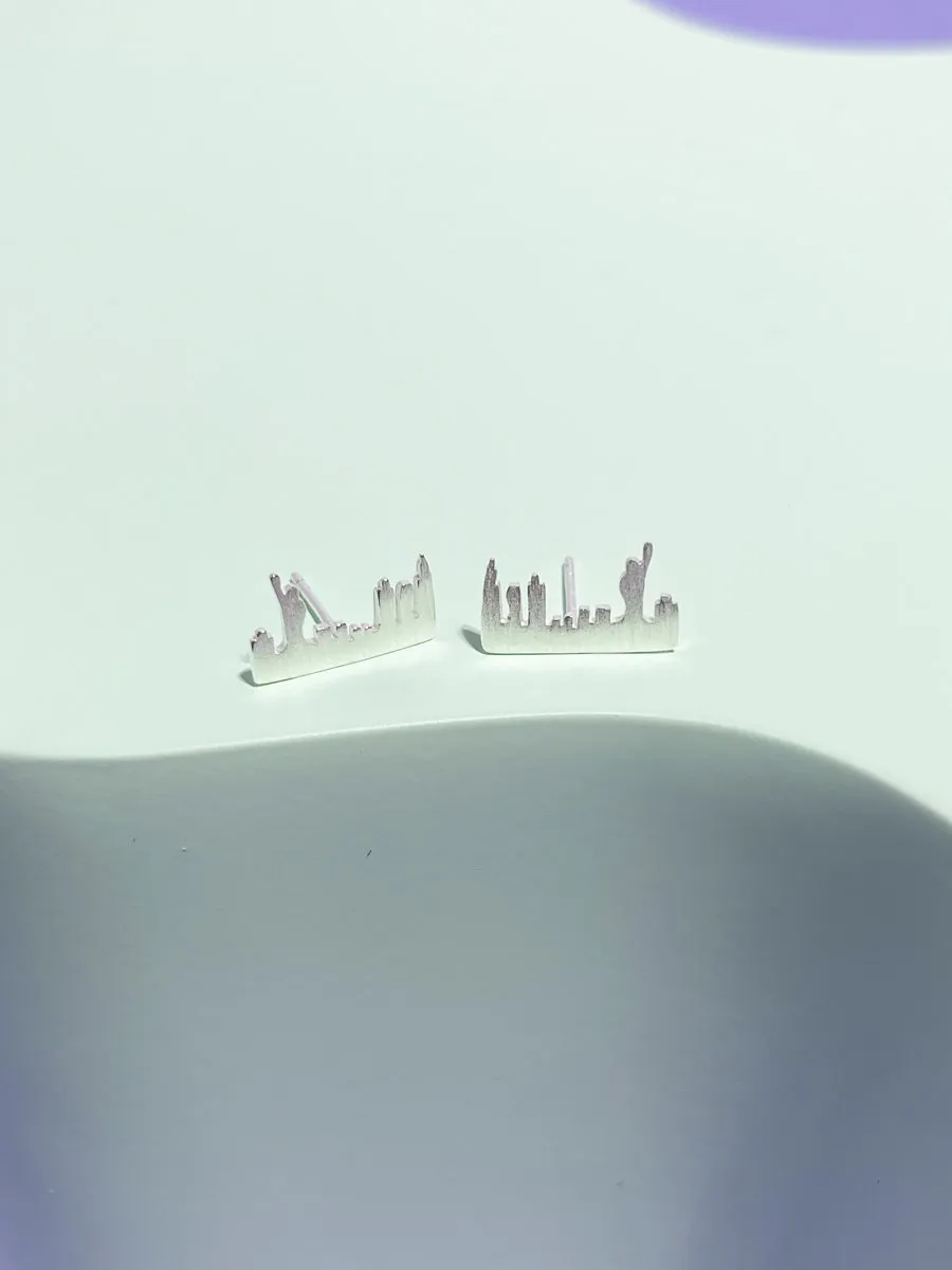 Sterling Silver New York Skyline Stud Earring sold by Mulberry and Grand product image thumbnail 3
