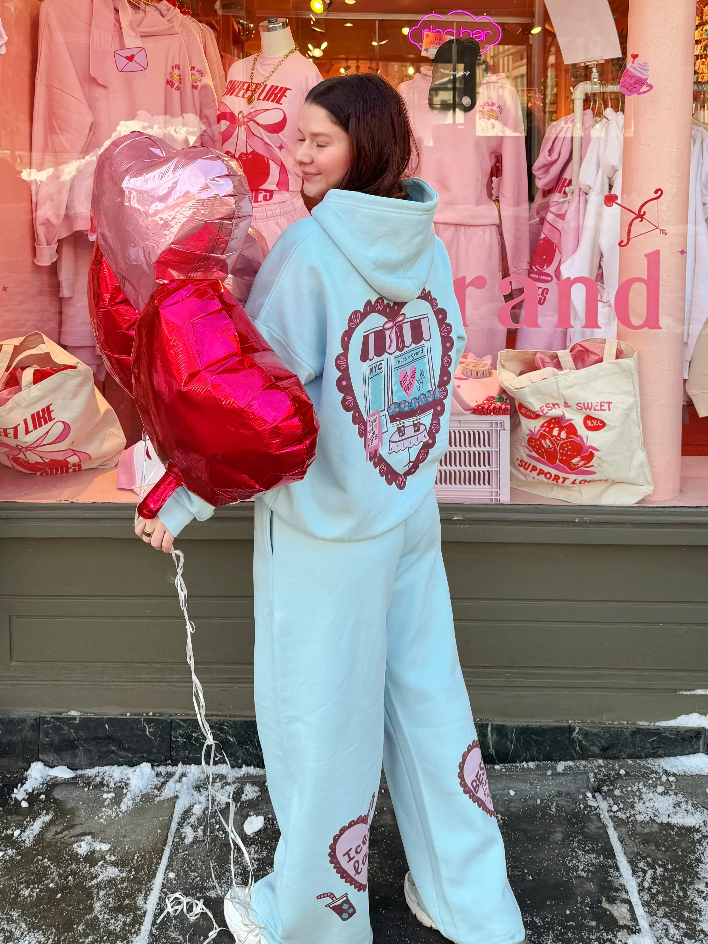 Best Friends Cafe Crop Graphic Hoodie sold by Mulberry and Grand product image thumbnail 4