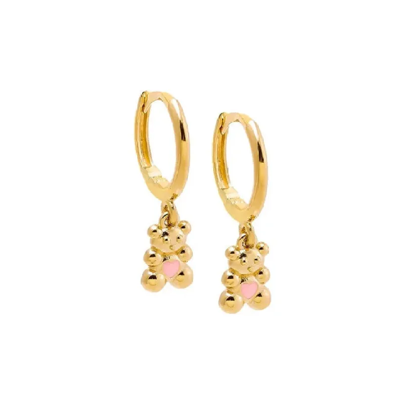 Love U Teddy Charm Dangle Earrings sold by Mulberry and Grand