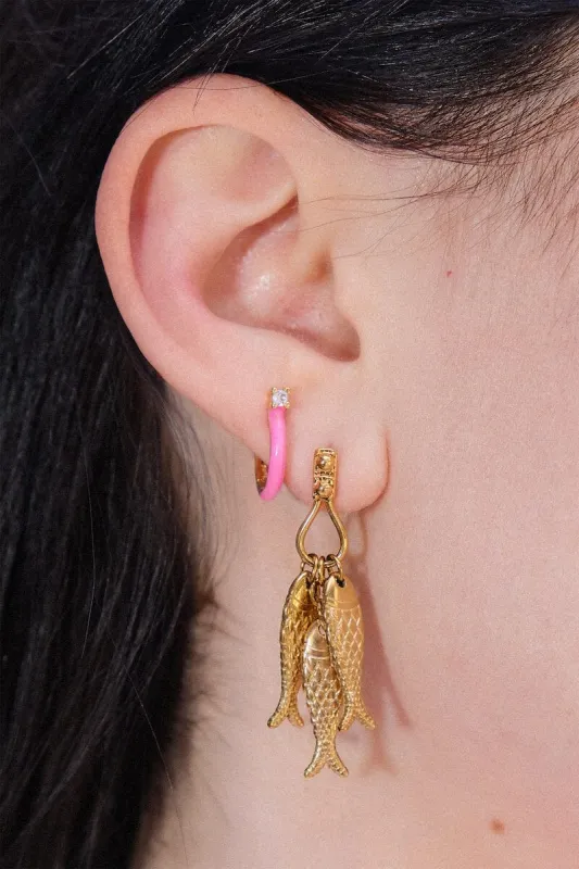 Fishing Charm Dangle Earrings made by Mulberry and Grand