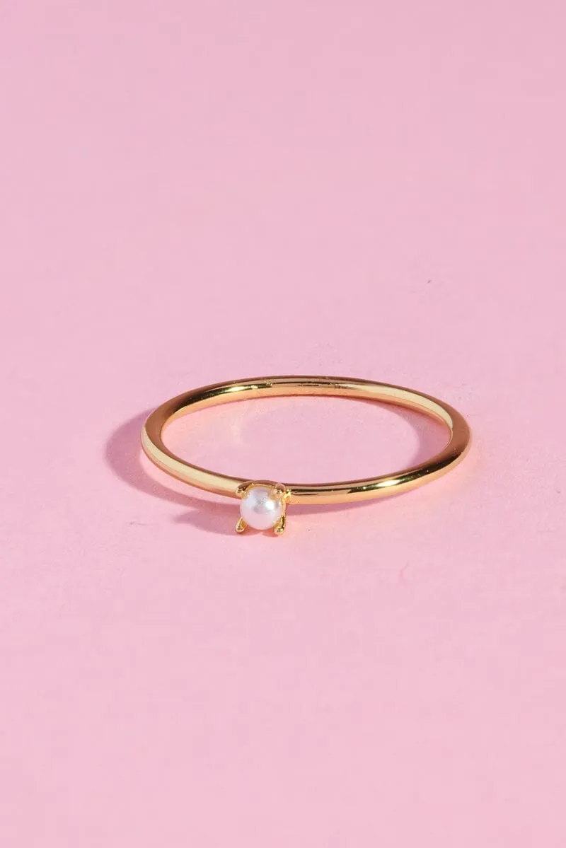 Pearl Accent Sterling Silver Ring sold by Mulberry and Grand