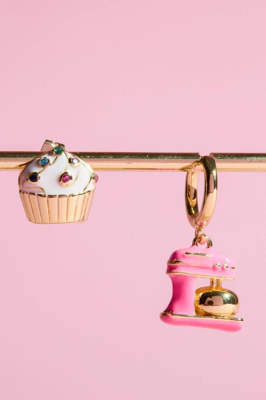 Baking Cake Charm Dangle + Stud Earring made by Mulberry and Grand