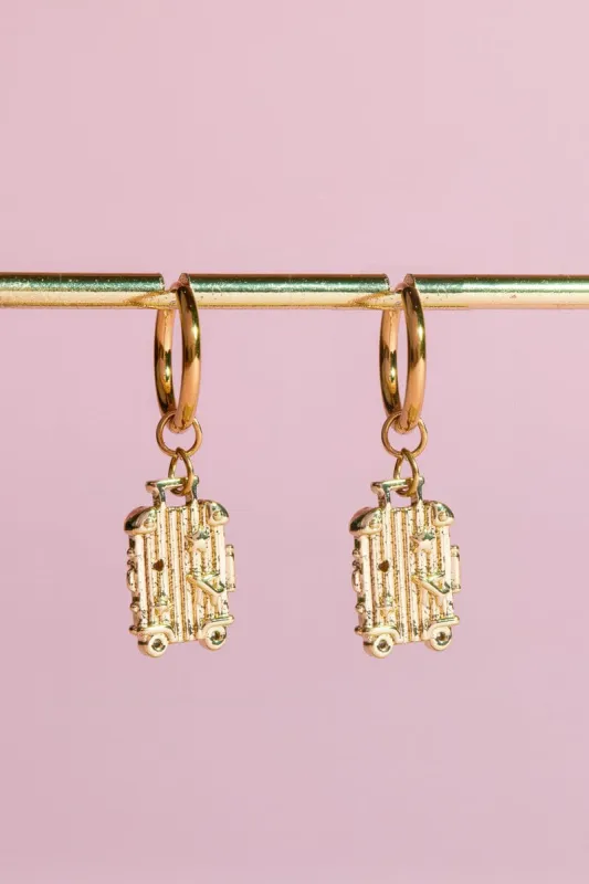 Love Travelling Charm Dangle Earrings made by Mulberry and Grand