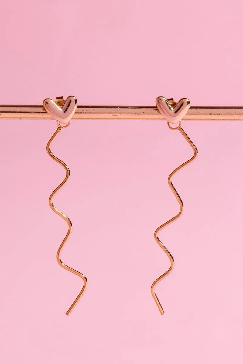 Heart Sterling Silver Charm Dangle Earrings sold by Mulberry and Grand