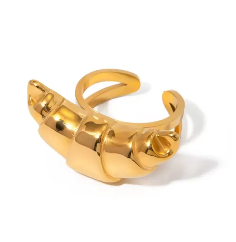 Croissant Stacking Adjustable Ring made by Mulberry and Grand