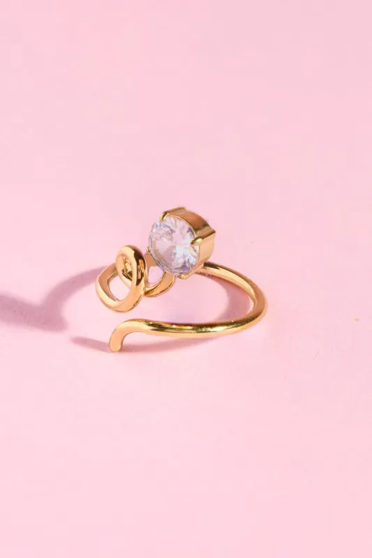 Crystal Tendril Stacking Adjustable Ring made by Mulberry and Grand